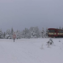 Sobota 16.1.2010, vlak číslo 26803 u železničního přejezdu nedaleko Moldavy 