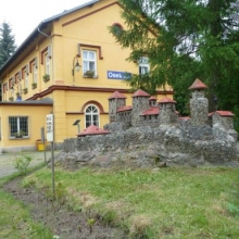 Nádraží Osek-město s modelem hradu 