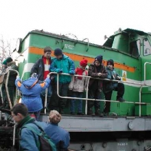 Na nádraží byla též výstava lokomotiv, které se těšily značnému zájmu dětí. 