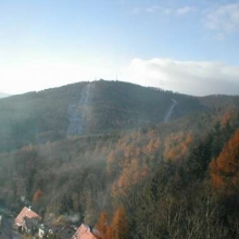Pohled z expresu Bouřňák na stejnojmennou horu 