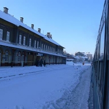 Vlak připravený na zpáteční cestu z Moldavy. 