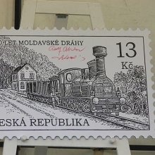 Detail podepsané poštovní známky 