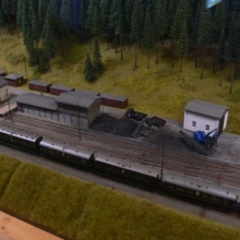 Zmenšený model nádraží, když bylo ještě v provozu 